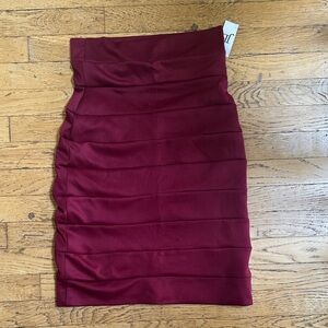 Joyce Leslie Burgundy Bandage Pencil Skirt